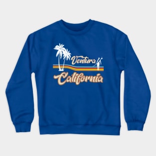 Downtown Ventura California Surfing Beach retro surfer Crewneck Sweatshirt